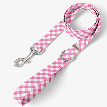 Pink Gingham Dog Leash Pink Gingham Dog Leash